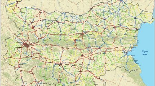 Карта, на която се вижда кое шосе в коя категория попада.