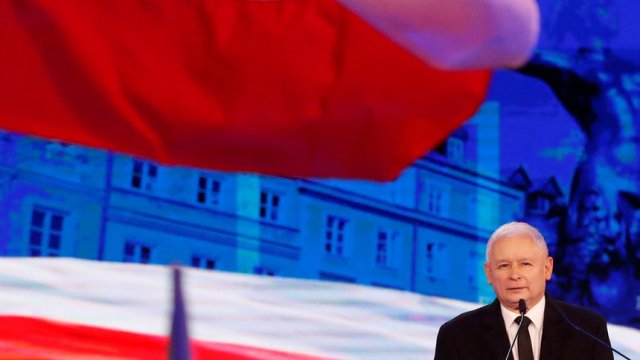 Лидерът на "Право и справедливост" Ярослав Качински.  © Reuters