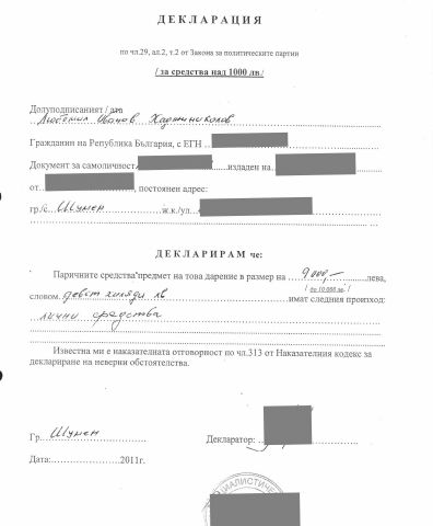 Любомил Хаджиниколов дал 9 хил.лв