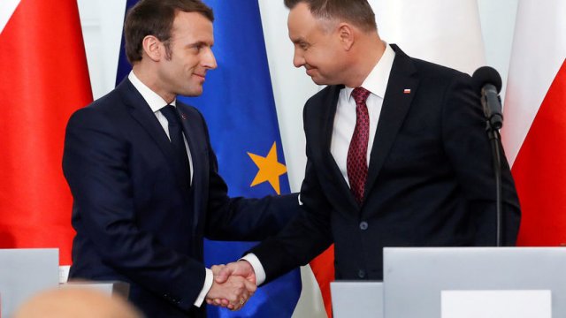 Еманюел Макрон и Анджей Дуда. Сн. Ройтерс