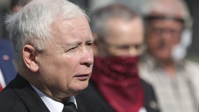 Лидерът на управляващата ПиС Ярослав Качински. Сн. АП