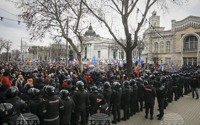 Протести на привърженици на опозицията в молдовската столица Кишинев, на 28 февруари 2023 г.