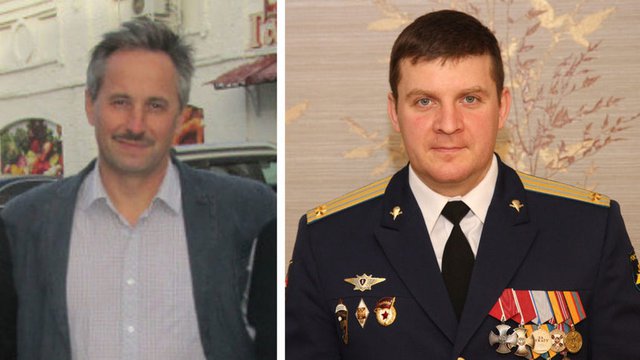 Генерал Анатолий Аверянов (вляво) и подп. Егор Гордиенко (Георгий Горшков).
