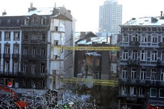 Това остана от двете жилищни сгради в Лиеж