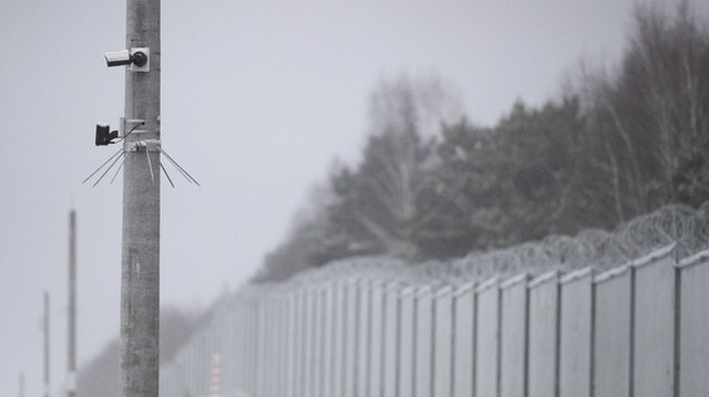 Оборудване за наблюдение на границата между Полша и Беларус. Снимка: АП