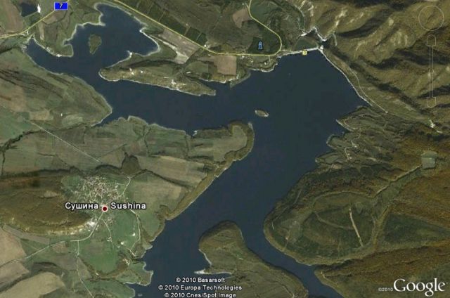 Язовир "Тича", Сн: Google Earth