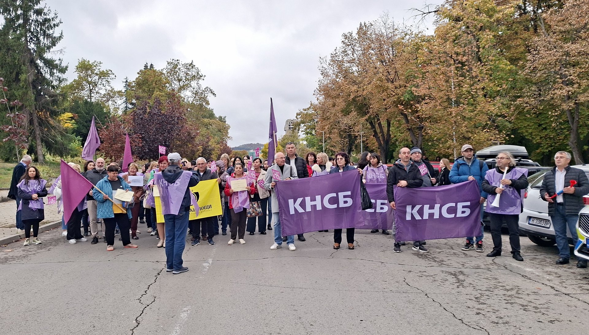 Протест за по-високи заплати затвори бул. „Славянски“ в Шумен