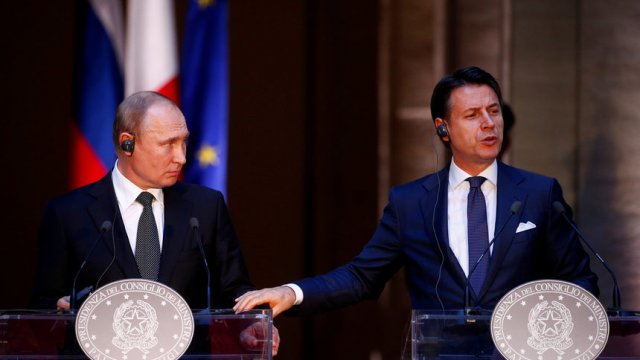 Владимир Путин и Джузепе Конте. © Reuters