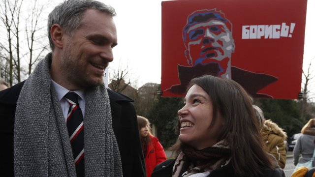 Зденек Хриб с дъщерята на Борис Немцов - Жана.