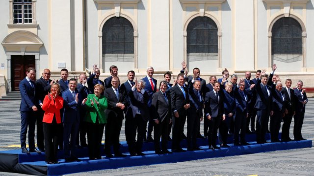 Лидерите на ЕС на срещата в Сибиу.© Reuters