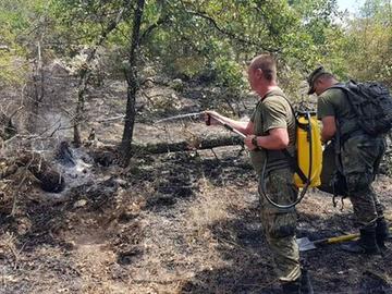 Ситуацията с горския пожар в област Пловдив е под контрол, заяви началникът на отбраната адмирал Емил Ефтимов