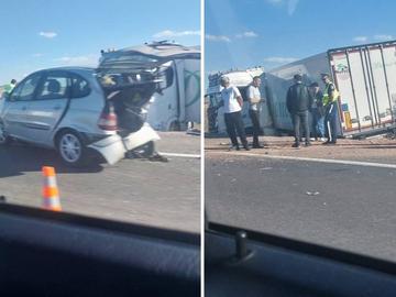 Един е загинал, двама са ранени при катастрофа между турски тир и кола на магистрала "Тракия"