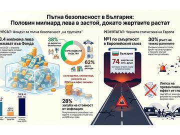 Сметната палата: Глобите и жертвите растат, а над 523 млн. лв. стоят във Фонда за пътна безопасност