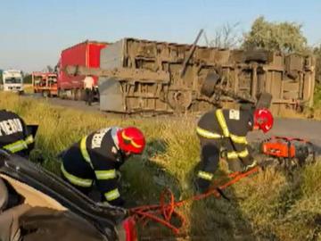 Откачено ремарке на български ТИР уби румънско семейство край Браила