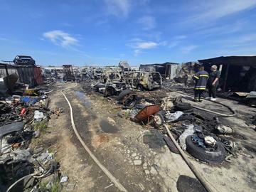 Над 30 коли бяха изпепелени при огромен пожар в Пловдив