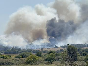 Пожарът край военния полигон "Корен" обхвана близо 10 000 декара