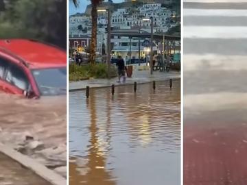 Каталуния и Мурсия под вода, хора са блокирани в колите си, улиците са кални реки