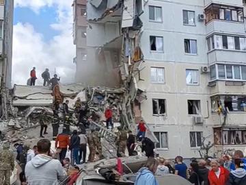 Блок частично се срути в Белгород след украински удар, има ранени
