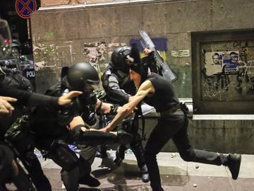 По време на протести в Тбилиси са задържани 63 души, съобщи грузинското МВР