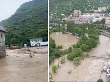 Трима загинаха при тежки наводнения в Армения, села в Грузия са откъснати от света